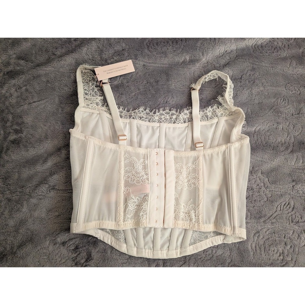 Victorias Secret Dream‎ Angels Lace Corset Bustier Top Ivory White Small-DD NEW - Picture 3 of 7